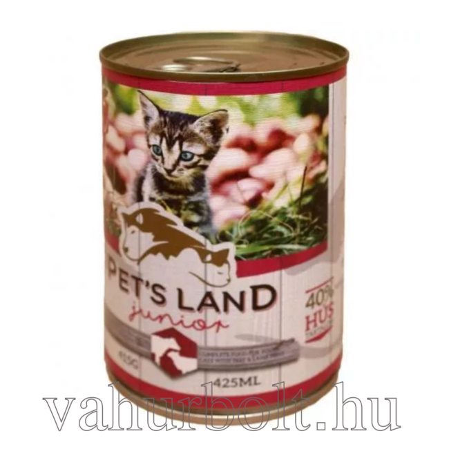 Pet's Land Cat junior 415g vadhús macska konzerv